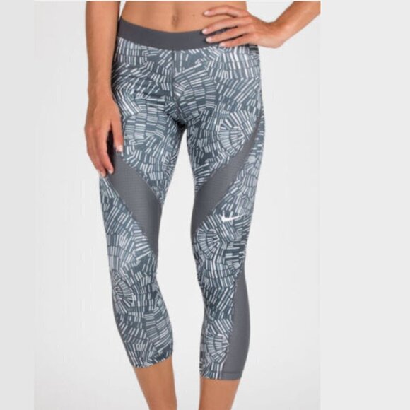 Nike Pro Hypercool Tidal Multi Training Crop length grey tights - Picture 1 of 17